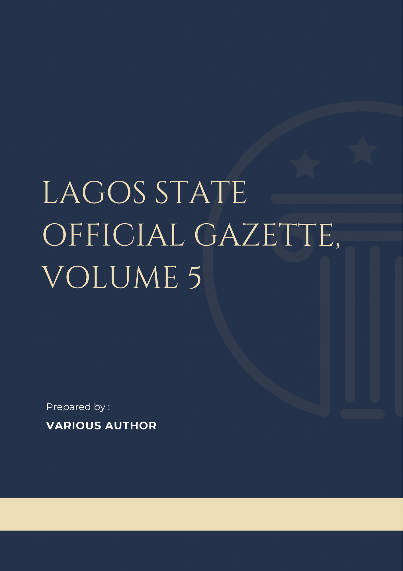 Lagos State Official Gazette, Volume 5