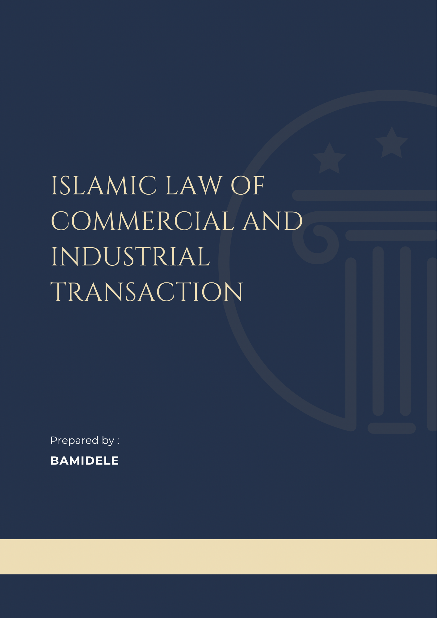Islamic Law of Commercial and Industrial Transaction