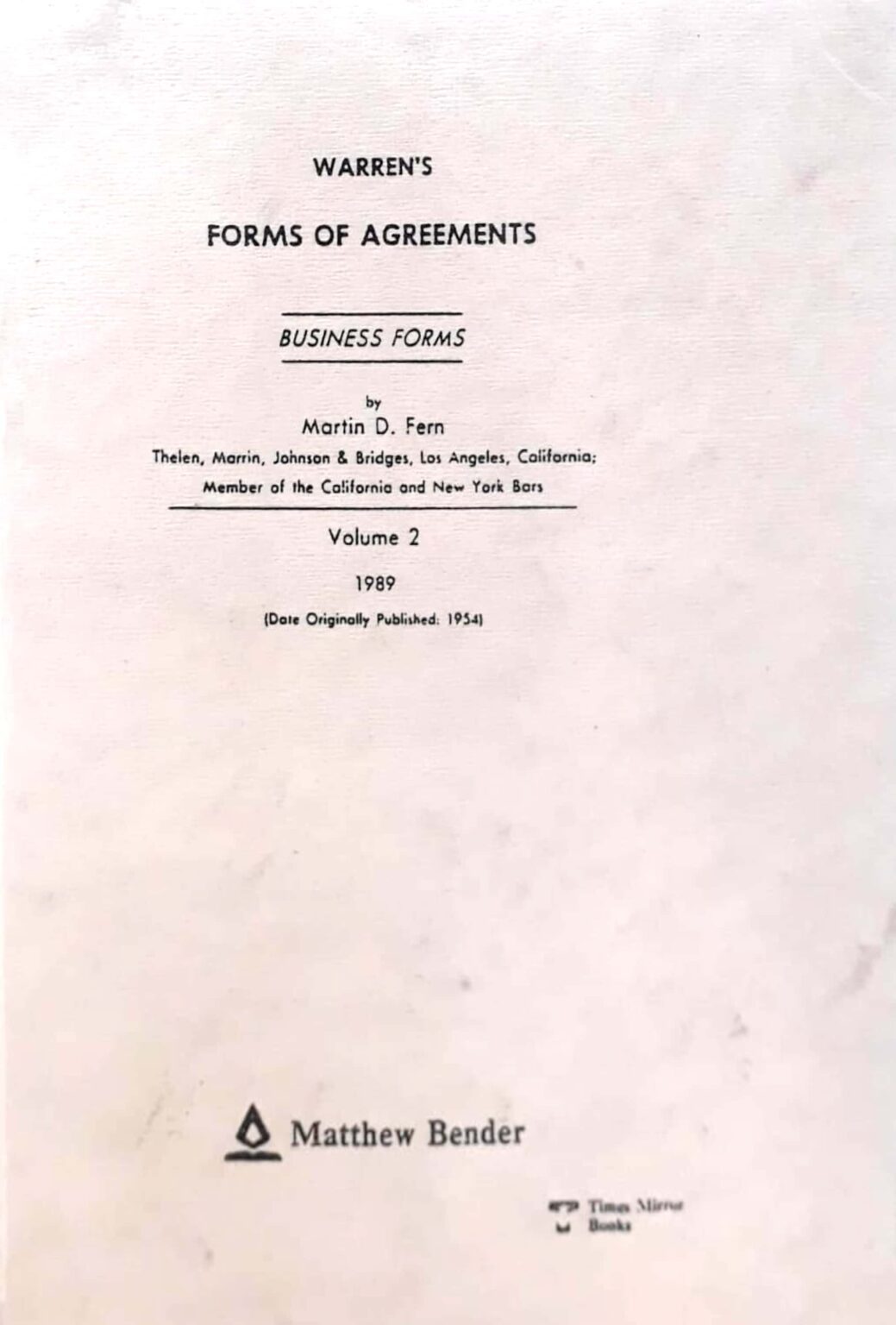 Warrens Forms of Agreement 8 Volumes