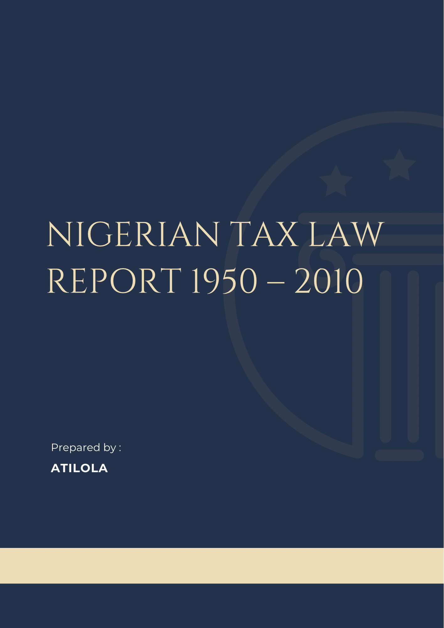 Nigerian Tax Law Report 1950 – 2010