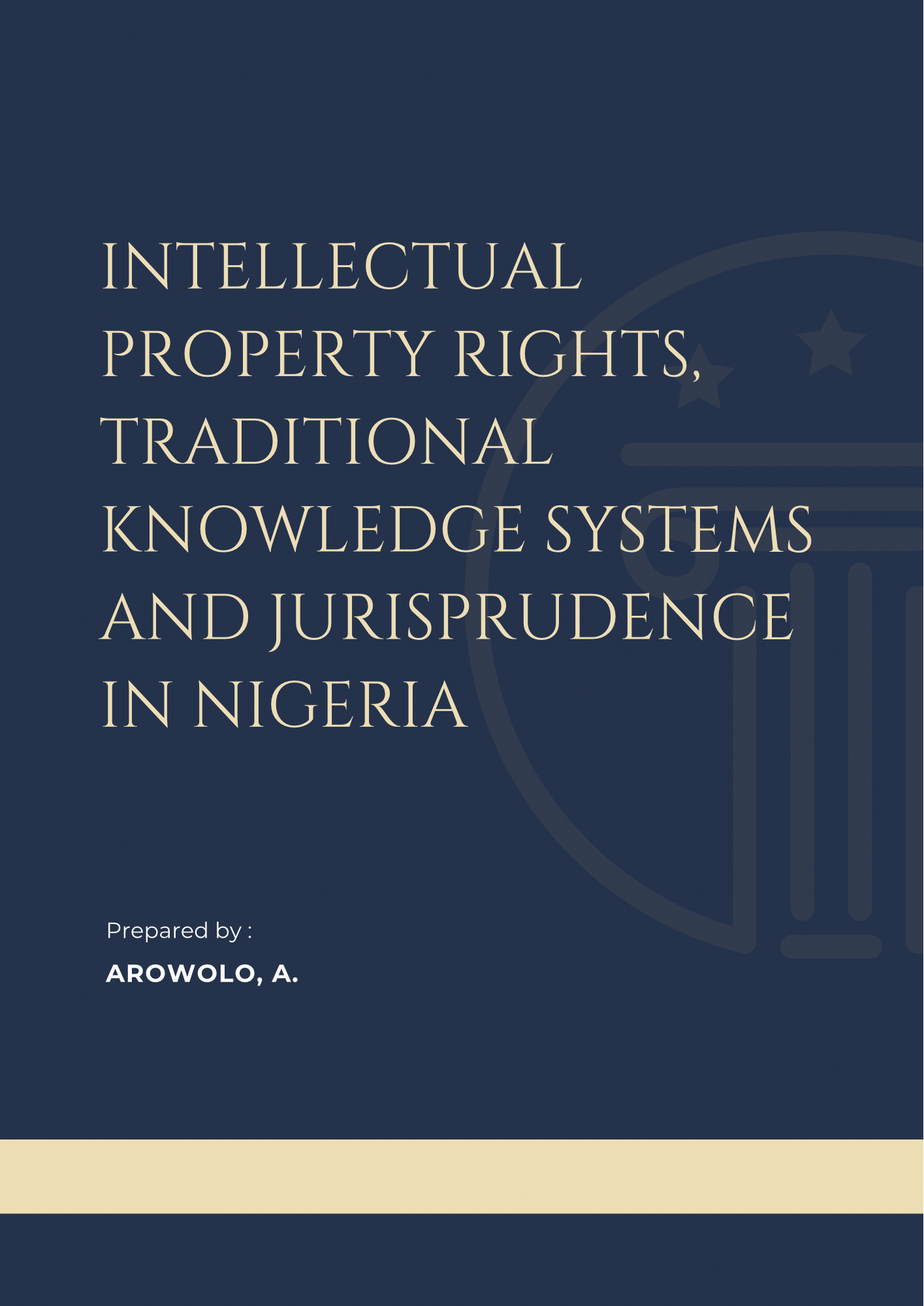 Intellectual Property Rights, Traditional Knowledge Systems and Jurisprudence in Nigeria
