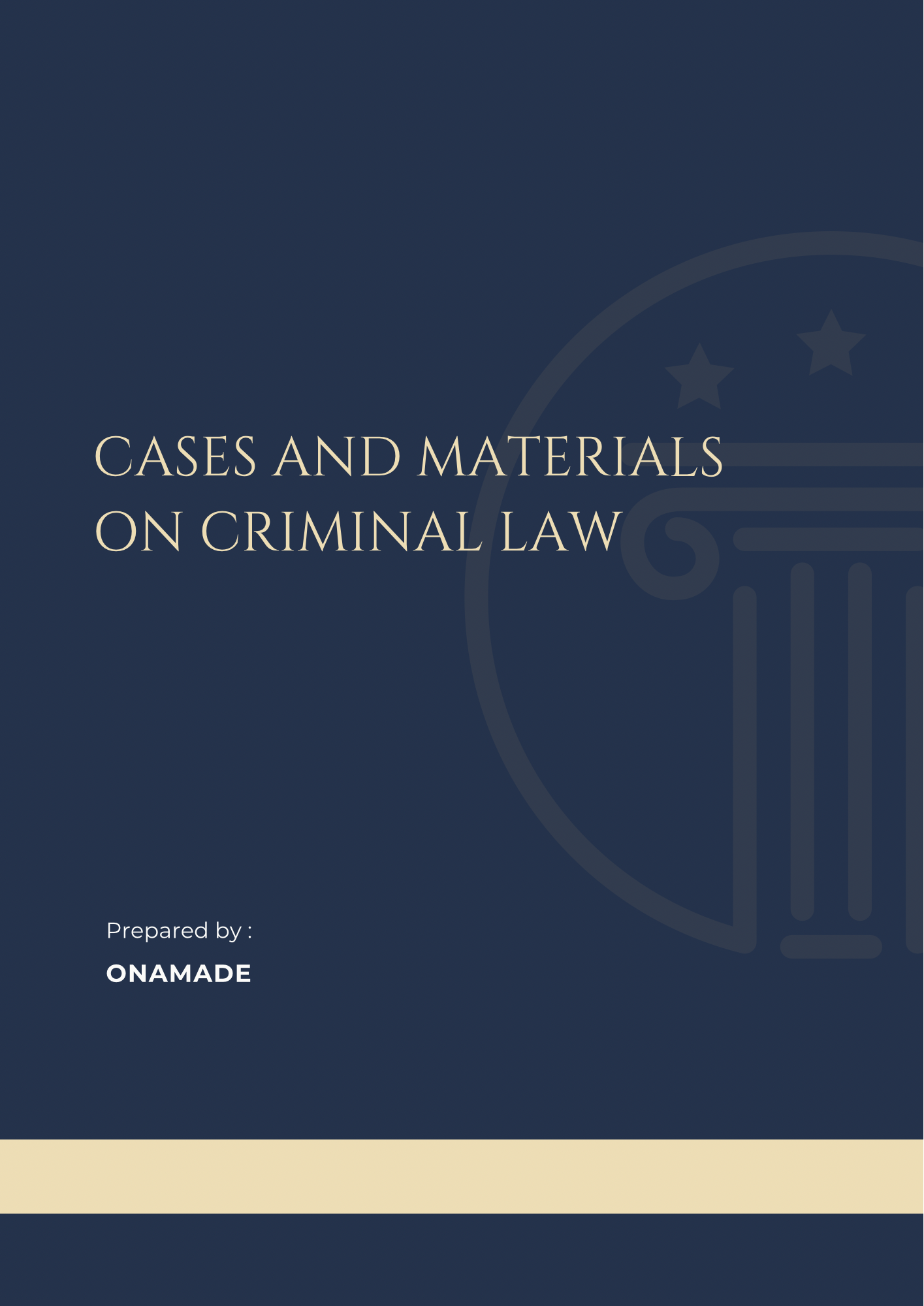 Cases and Materials on Criminal Law