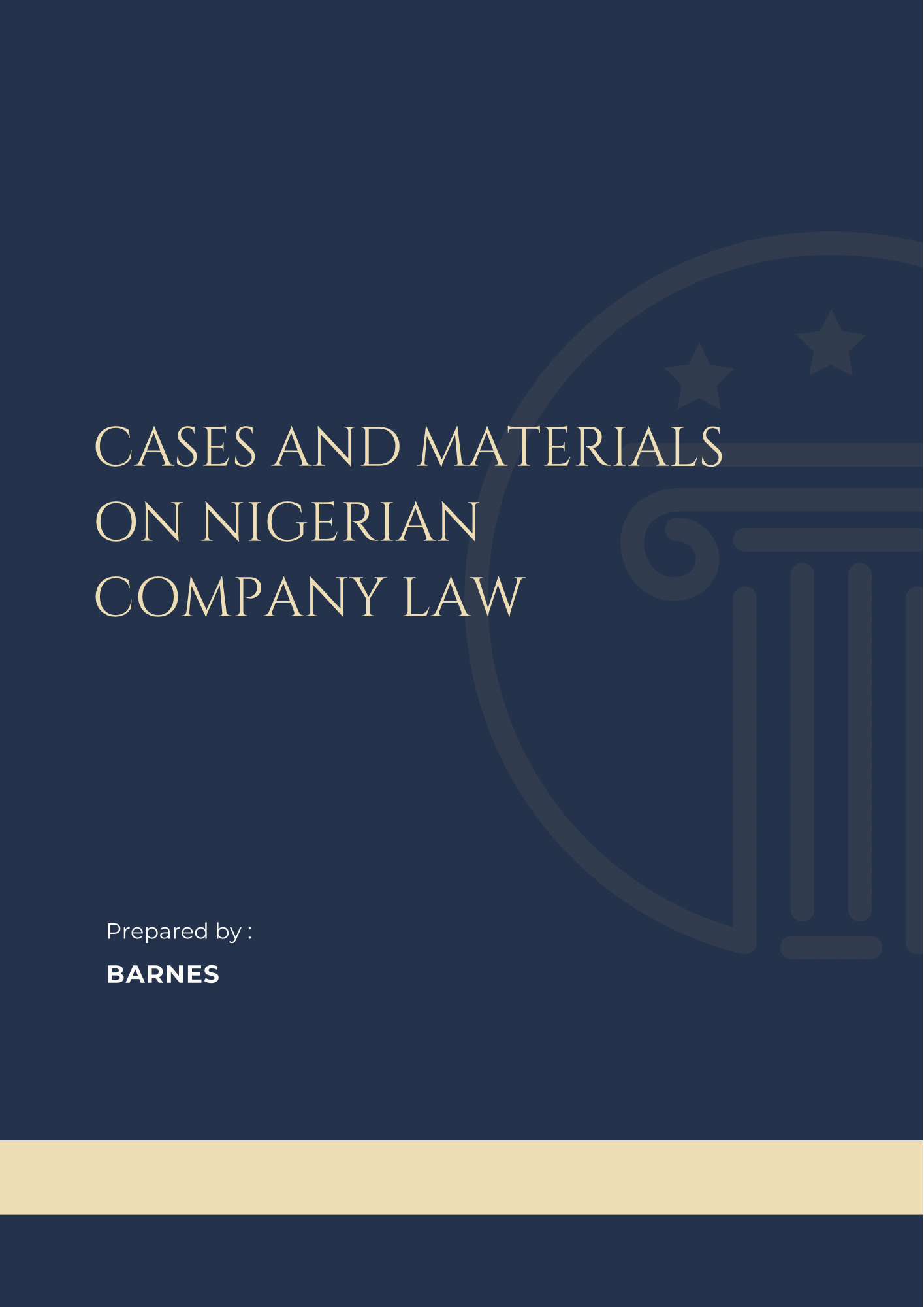 Cases and Materials on Nigerian Company Law