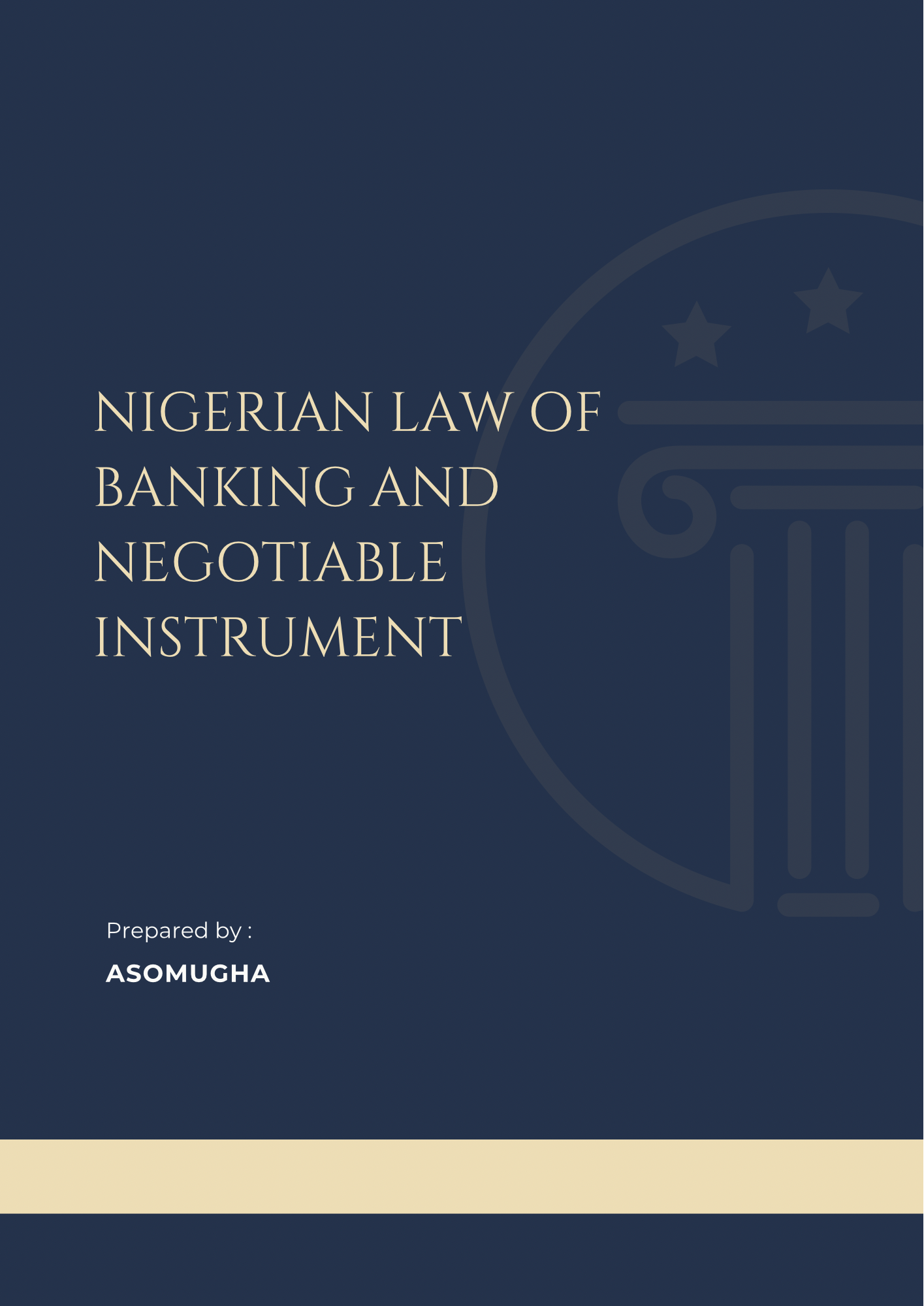 Nigerian Law of Banking and Negotiable Instrument