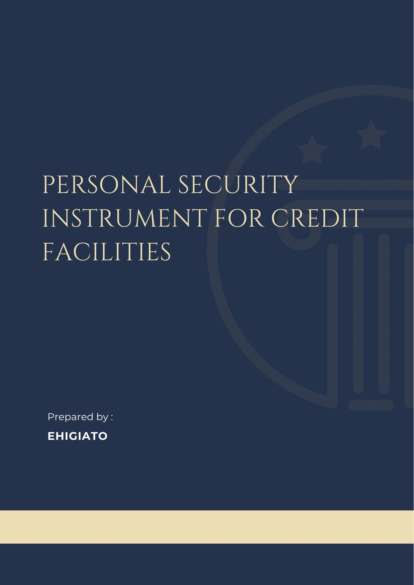 Personal Security Instrument for Credit Facilities