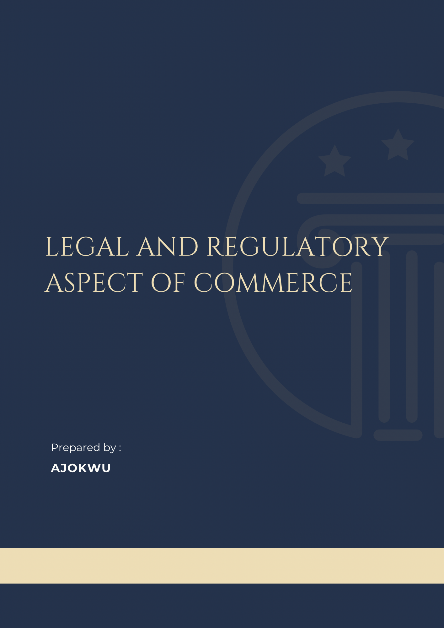 Legal and Regulatory Aspect of Commerce