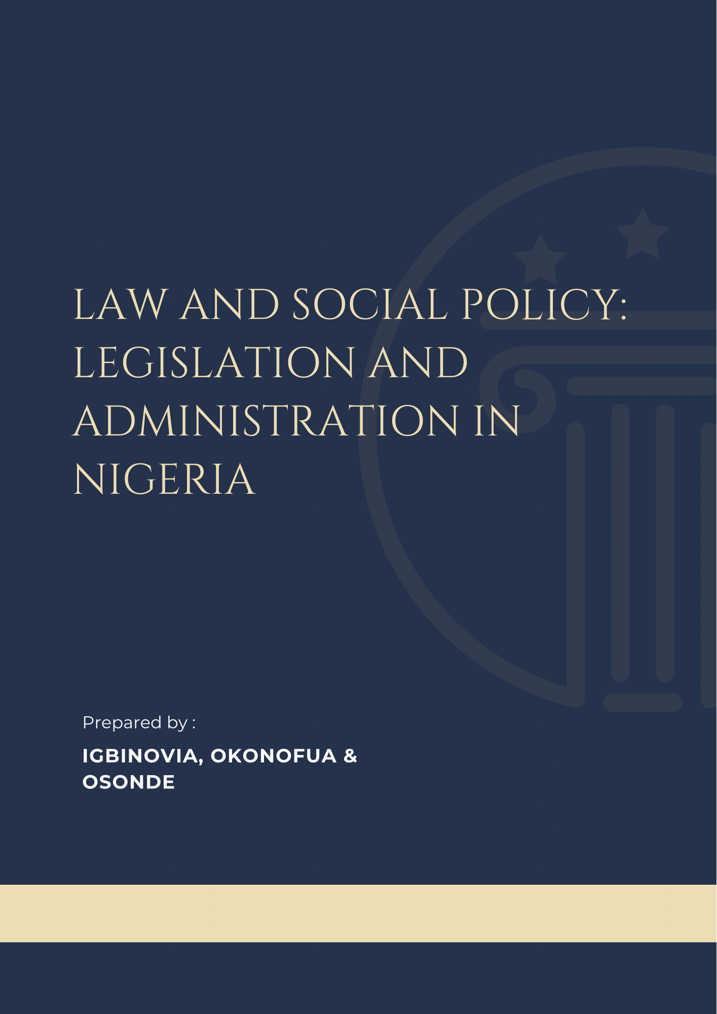 Law and Social Policy: Legislation and Administration in Nigeria